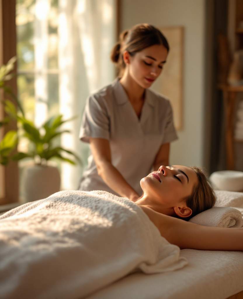 Massage therapist at work