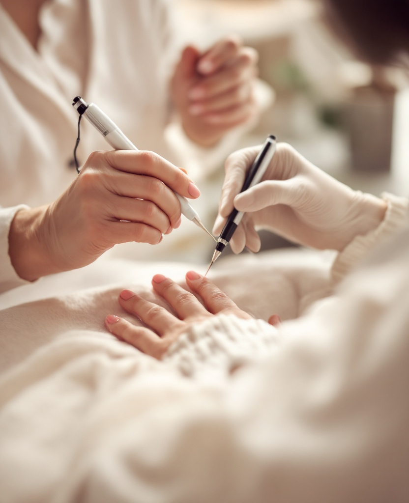 Nail artist at work